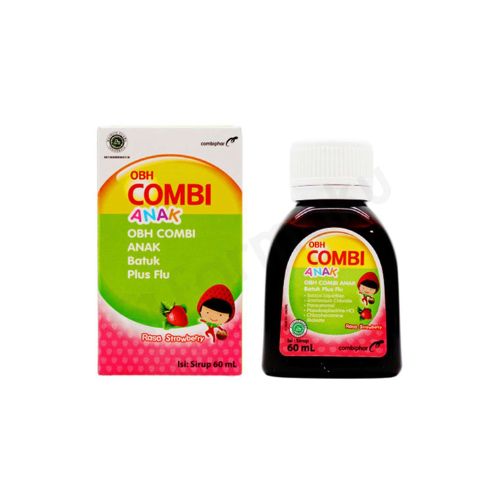 Gambar OBH Combi Batuk Flu Anak Strawberry Syrup 60 ml